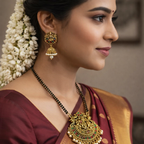 Traditional Temple Mangalsutra with Earrings