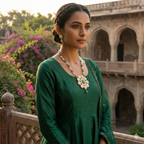 Emerald Pearl Kundan Statement Necklace Set