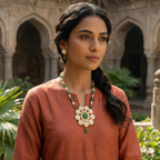 Emerald Pearl Kundan Statement Necklace Set