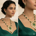 Emerald Pearl Kundan Statement Necklace Set